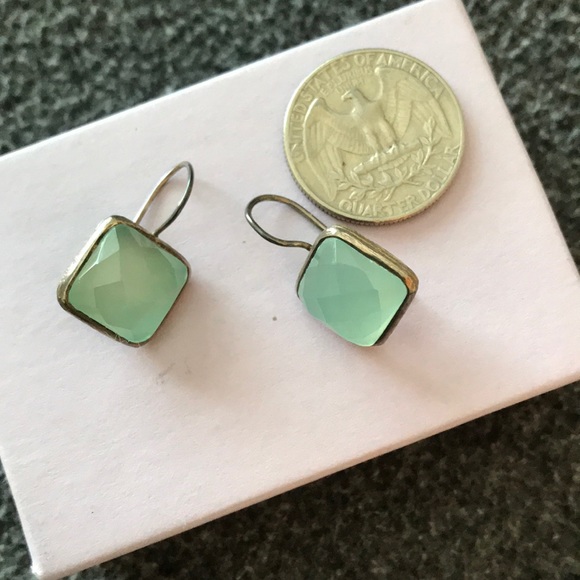 Gorgeous vintage silver earrings with a gemstone - Picture 3 of 5